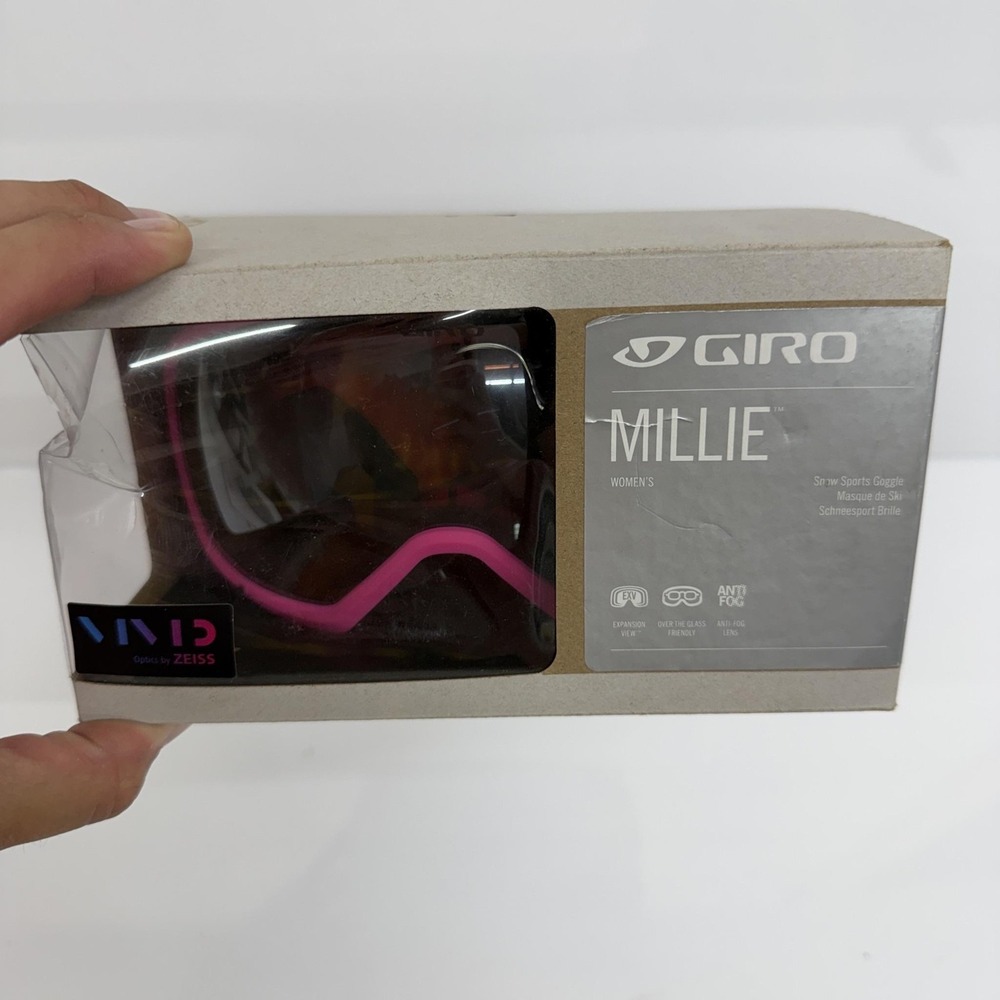 Giro Millie Snow Ski Goggles Womens Pink Chute Vivid Smoke Zeiss Lens Anti-Fog